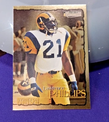 1996 PRO LINE STRETCH DRIVE LAWRENCE PHILLIPS GOLD SILVER FOIL SIGNATURE ERROR - Image 1 of 4