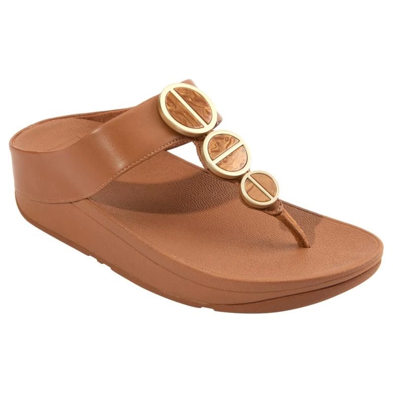 Sandalia #FitFlop Lulu Halo Metallic-Trim Toe-Post - Bronceado Claro - Talla 8 (EU39) Foto 1 de 1