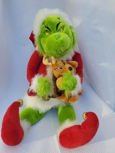 VTG Grinch w/ Max Stuffed 22" Plush Shelf Sitter by Beverly Hills Teddy Bear Co - Picture 1 of 12