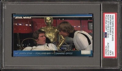 1995 STAR WARS Widevision ANTHONY DANIELS Signed SEE-THREEPIO C-3PO Card PSA/DNA - Image 1 of 2
