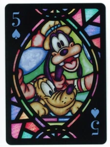 Goofy & Pluto 2021 Tenyo Disney Stained Glass Playing Card - NM - Picture 1 of 2