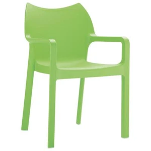 Diva Resin Outdoor Dining Arm Chair Tropical Green, Set of 2 - Picture 1 of 5