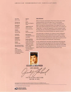 #0633 39c Judy Garland Actress #4077 USPS Souvenir Page - Picture 1 of 1