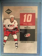 RON FRANCIS 2012-13 Panini Limited Hky Silver RETIRED NUMBERS #9 s/n'ed #/49 CAR
