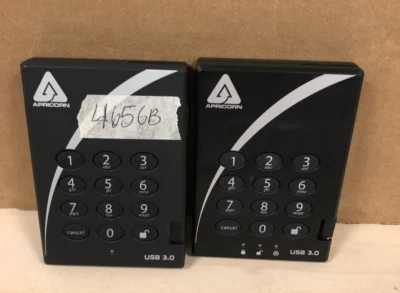 (X2) Apricorn 465GB Aegis Padlock USB 3.0 Encrypted A25-3PL256-500 - Image 1 of 4