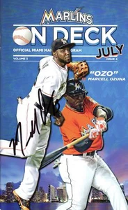 Miami Marlins Marcell Ozuna Signed Game Program COA - Picture 1 of 1