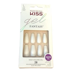 Kiss GEL FANTASY Ready Wear 28 Nails LONG 85699 FG02 matte Black silver Glitter - Bild 1 von 1