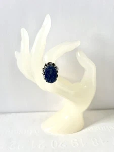 Lapis Lazuli & Silver Plated Ring UK Size N US Size P Gemstone Jewellery - Picture 1 of 4