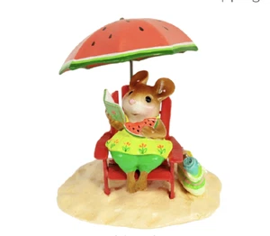 Wee Forest Folk PERFECT BEACH DAY!, WFF# M-708, Beach Umbrella Mouse - Picture 1 of 5