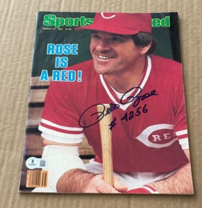 PETE ROSE SIGNED SPORTS ILLISTRATED 8-27-84 NO LABEL BECKETT COA HAND SIGNED - Picture 1 of 2
