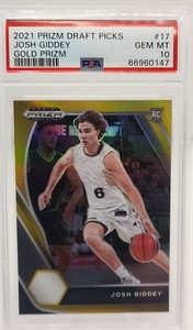 2021 Prizm Draft Picks Josh Giddey Gold Prizm 10/10 #17 PSA 10