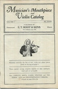 Musicians Mouthpiece & Violin Catalog E.T. Root & Sons volume 4 No XXXIV - Picture 1 of 3