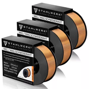 STEELWORKS 3 x MIG MAG Welding Wire ER70S-6 0.8mm 1kg D100 Wire Roll - Picture 1 of 4