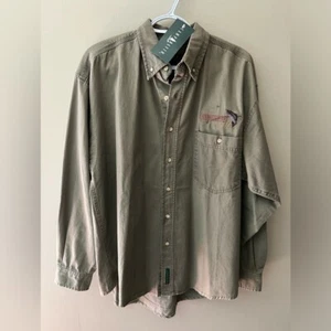 Camicia uomo Camp David abbottonata manica lunga verde oliva media nuova con etichetta outdoor - Foto 1 di 7
