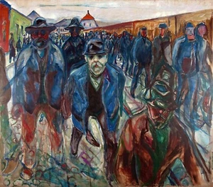 Workers on their Way Home Painting by Edvard Munch Reproduction - Picture 1 of 3