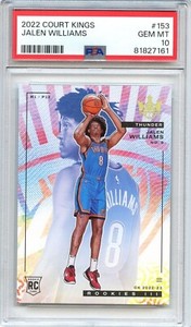 2022-23 Panini Court Kings Jalen Williams Level III 3 Rookie RC #153 PSA 10 Gem