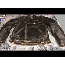 Harley-Davidson's Double Leather Riders Jacket Men Size L Brown back Embossed