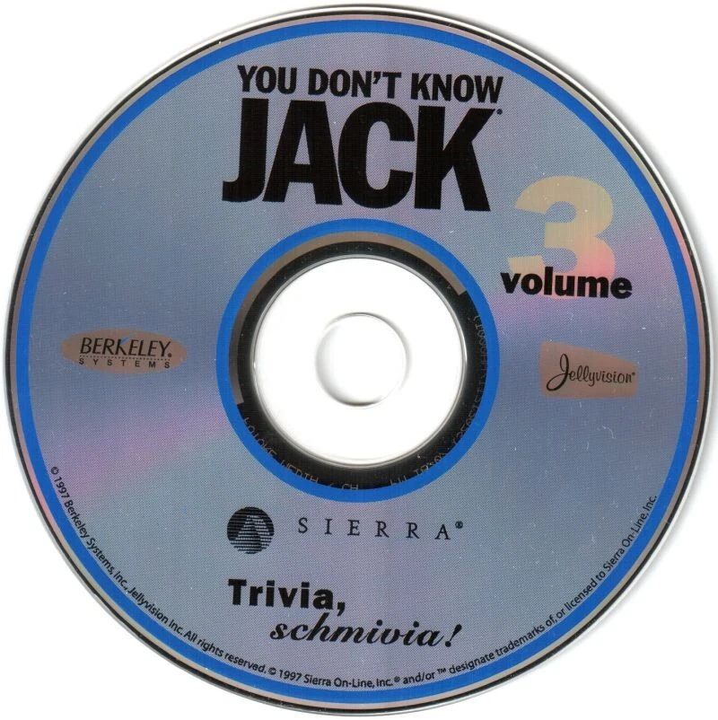You Don't Know Jack: Volume 3 (CD-ROM, 1997, Windows & Mac) Game Disc Only - Image 1 of 1