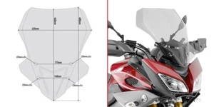 GIVI SCREEN Windschild Yamaha MT-09 TRACER 2015 WINDSCHUTZSCHEIBE Smoked (15-17) - Bild 1 von 6