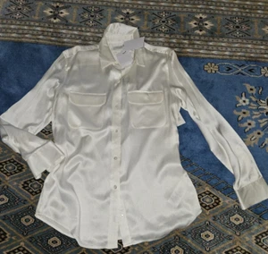 BNWT NEW Equipment Femme pure 100% Silk cream Shirt blouse size S or 12 RRP £255 - Picture 1 of 15