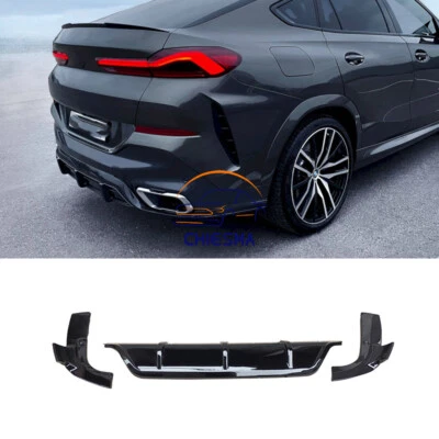 Gloss Black For 2020 21-2026 BMW G06 X6 M Sport Rear Bumper Lip Diffuser BodyKit Foto 1 de 4