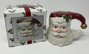 Taza navideña vintage de cerámica santa con caja - Imagen 1 de 5