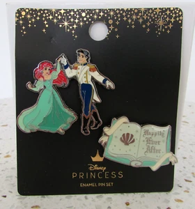 Disney Loungefly Ariel & Eric Felices Para Siempre Pin Set La Sirenita NUEVO - Imagen 1 de 3