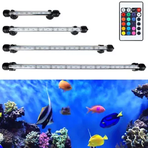 RGB LED Aquarium Fish Tank IP68 Waterproof Submersible Lamp IR Remote Control - Picture 1 of 19