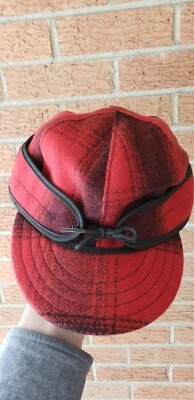 Stormy Kromer hat Cap 7 1/8 Red Black Plaid  - Image 1 of 4