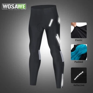 WOSAWE Men Bicycle Tights Pants Padded Underwear Moisture Wicking Breathable - Picture 1 of 21