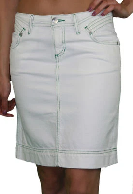 Saia jeans branca CUSTO BARCELONA feminina Start 293536 $145 NOVA - Imagem 1 de 2