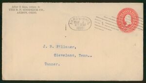 MayfairStamps US AD 1899 Ohio B F Goodrich Akron to Cleveland TN Used Stationery