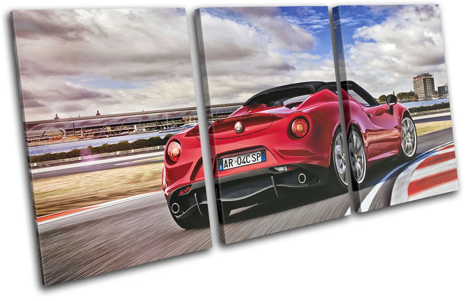 Alfa Romeo 4C Spyder экзотические итальянские автомобили тройной холст настенное искусство картина печати - Изображение 1 из 1