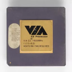 Socket 370 CPU - VIA C3 - 800AMHz - 800MHz - Samuel2 - TESTED - Picture 1 of 2