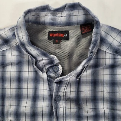 Camisa de senderismo Wolverine para hombre XL azul a cuadros Pentwater manga corta ventilada al aire libre Foto 1 de 4