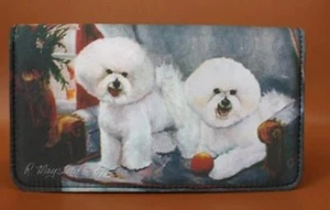 Portafoglio per cani Bichon Frise opera d'arte disegnato dall'artista - Foto 1 di 2