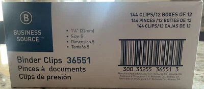 Estuche de 12 Docenas de Nuevos Clips de Carpeta Fuente de Negocios 1.25" BSN36551 144 Clips Foto 1 de 4