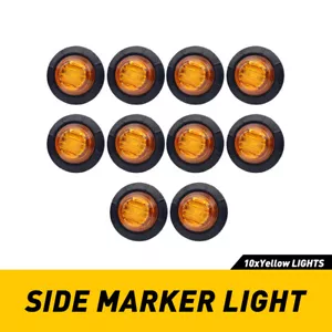 10X Round 3/4'' Side Marker Bulb LED Bullet Clearance Truck Trailer Light Yellow - Picture 1 of 12