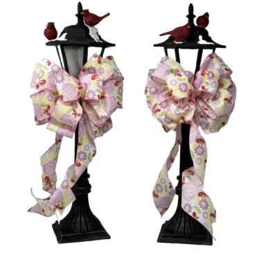 SET OF 2 - 10" WIDE BUTTERFLY SPRING/SUMMER BOWS~FOR DECORATION-GIFT-EASTER-DOOR - Изображение 1 из 2