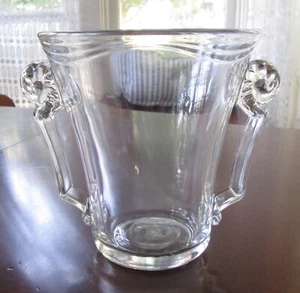 Vintage FOSTORIA CORONET ICE BUCKET 6.5" X 5 5/8" 2 Open Handles ELEGANT Glass - Picture 1 of 6