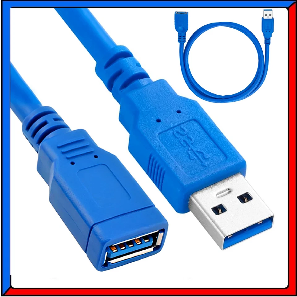 Cavo Prolunga USB 3.0 Maschio a Femmina 1,5 Metri per Stampante Tastiera Blu - Immagine 1 di 4