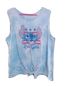 Disney Stitch Girls Blue Tank Top "Free Spirit" Size XL 14/16 - Picture 1 of 2