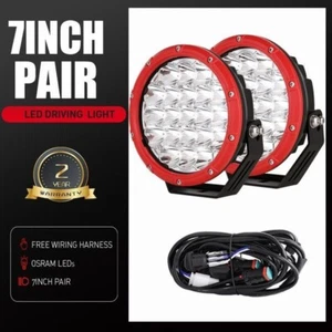 Pair 7inch LED Driving Lights Round Spotlights Offroad 4x4 12V 24V Spot Round - Picture 1 of 15