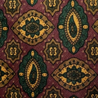 NUEVA Corbata de Seda Marrón Verde Dorado Paisley CHANEL Italia Foto 1 de 4