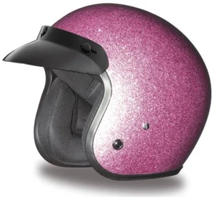 Daytona Cruiser Helmet Pink Metal Flake 3/4 Open Face DOT XS-2XL - Picture 1 of 9