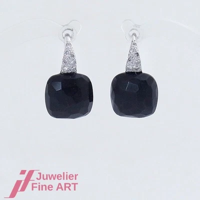 Pendientes POMELLATO 'Capri' - Pendientes 1 Gagat / Piedra Jet - Oro Blanco 18K/750 Foto 1 de 4