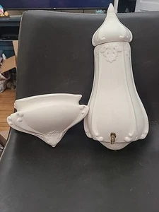 Andrea by Sadek Japan White Porcelain Wall Urn Dispenser & Tureen Set #6926 - Picture 1 of 10