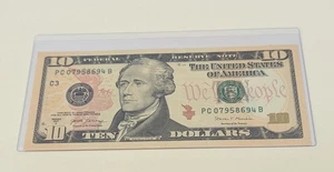 USA Ten Dollars, 2017-A, Federal Reserve Note, Position Number Bleed Through Unc - Picture 1 of 2