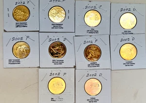 2002 P & D 24 karat gold Overlay State Quarter (10 coins) - Picture 1 of 2