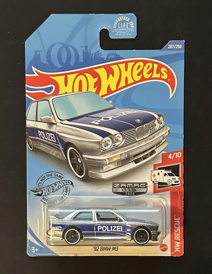BMW M3 Zamac 2020 Hot Wheels HW Rescue Police plateado 92 se envía en protector Foto 1 de 1